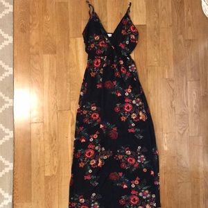 Black floral maxi dress